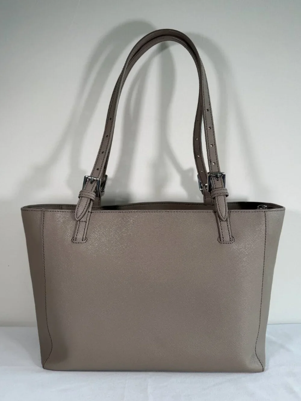 TORY BURCH York Buckle Taupe Leather Tote and Matching Wallet